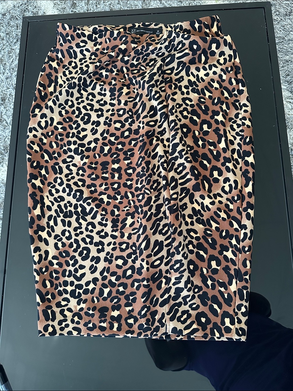 New York & Company Leopard Print Pencil Skirt - Brown & Black - Picture 2 of 3